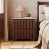 Florva Ash Wood 2-Drawer Nightstand with Faux Travertine-Top – AUD-H1682