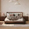 Florva Ash Wood 2-Drawer Nightstand with Faux Travertine-Top – AUD-H1682