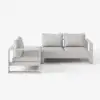 Slatera 4-Pieces Modular Outdoor Sofa Set Aluminium & Acacia for 4 Person in Light Grey