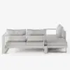 Slatera 4-Pieces Modular Outdoor Sofa Set Aluminium & Acacia for 4 Person in Light Grey