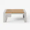 Slatera 4-Pieces Modular Outdoor Sofa Set Aluminium & Acacia for 4 Person in Light Grey