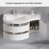 90 cm Floating Curved Bathroom Vanity Half-Circle Bathroom Cabinet White