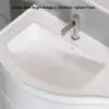 90 cm Floating Curved Bathroom Vanity Half-Circle Bathroom Cabinet White