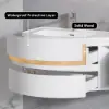 90 cm Floating Curved Bathroom Vanity Half-Circle Bathroom Cabinet White