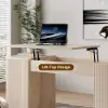 Velign 60" Whitewash Standing Office Desk with 2-Door Storage Cabinet