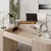 Velign 60" Whitewash Standing Office Desk with 2-Door Storage Cabinet