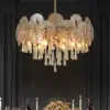 Glam 9-Light Crystal 5 Tiered Chandelier Gold Pendant Lights for Living Room