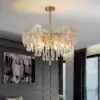 Glam 9-Light Crystal 5 Tiered Chandelier Gold Pendant Lights for Living Room