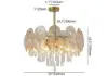 Glam 9-Light Crystal 5 Tiered Chandelier Gold Pendant Lights for Living Room