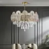 Glam 9-Light Crystal 5 Tiered Chandelier Gold Pendant Lights for Living Room