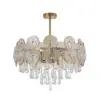 Glam 9-Light Crystal 5 Tiered Chandelier Gold Pendant Lights for Living Room