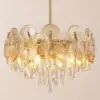 Glam 9-Light Crystal 5 Tiered Chandelier Gold Pendant Lights for Living Room