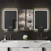 1500mm LED Lighted Medicine Cabinet Wooden Wall-mounted Bathroom Mirror with Doors