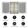 1500mm LED Lighted Medicine Cabinet Wooden Wall-mounted Bathroom Mirror with Doors