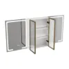 1500mm LED Lighted Medicine Cabinet Wooden Wall-mounted Bathroom Mirror with Doors
