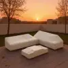 Picture of Tevara 600D Tough Canvas Waterproof Outdoor Patio Furniture Set Covers in Beige