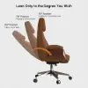 Picture of Ergonomic Brown Faux Leather High Back Reclining Swivel Office Desk Chair with Footrest