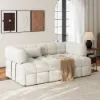 170 cm 2-Seater Boucle Convertible Sleeper Sofa – Queen Pull Out