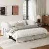 170 cm 2-Seater Boucle Convertible Sleeper Sofa – Queen Pull Out