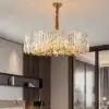 Clyvra Modern Geometric Crystal Chandelier 14-Light with Adjustable Chain in Gold