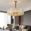 Clyvra Modern Geometric Crystal Chandelier 14-Light with Adjustable Chain in Gold
