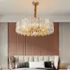 Clyvra Modern Geometric Crystal Chandelier 14-Light with Adjustable Chain in Gold