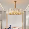 Clyvra Modern Geometric Crystal Chandelier 14-Light with Adjustable Chain in Gold