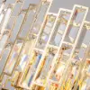 Clyvra Modern Geometric Crystal Chandelier 14-Light with Adjustable Chain in Gold