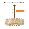 Clyvra Modern Geometric Crystal Chandelier 14-Light with Adjustable Chain in Gold