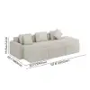 3500mm 6-Piece Cotton & Linen Modular Chaise Sectional Sofa with Ottomans