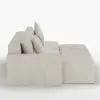 3500mm 6-Piece Cotton & Linen Modular Chaise Sectional Sofa with Ottomans