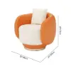 Suncurve Performance Leather Swivel Barrel Accent Chair with Pillow – Orange