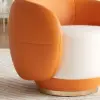 Suncurve Performance Leather Swivel Barrel Accent Chair with Pillow – Orange