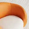 Suncurve Performance Leather Swivel Barrel Accent Chair with Pillow – Orange