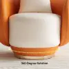 Suncurve Performance Leather Swivel Barrel Accent Chair with Pillow – Orange