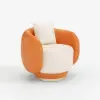 Suncurve Performance Leather Swivel Barrel Accent Chair with Pillow – Orange