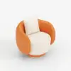 Suncurve Performance Leather Swivel Barrel Accent Chair with Pillow – Orange