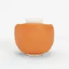 Suncurve Performance Leather Swivel Barrel Accent Chair with Pillow – Orange