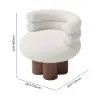 Swivel Boucle Barrel Armless Solid Wood Accent Chair