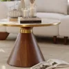 Sculra 711 mm Round Walnut Sintered Stone Top Coffee Table