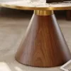 Sculra 711 mm Round Walnut Sintered Stone Top Coffee Table