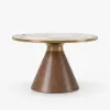 Sculra 711 mm Round Walnut Sintered Stone Top Coffee Table