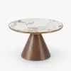 Sculra 711 mm Round Walnut Sintered Stone Top Coffee Table