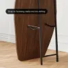 63" Irregular Full-Length Mirror with Walnut Wooden Frame, Wall-Mounted or Free-Standing