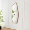 Unusual wooden mirror for wall or floor mounting