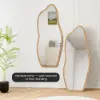 Unusual wooden mirror for wall or floor mounting