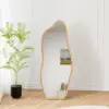 Unusual wooden mirror for wall or floor mounting
