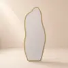 Unusual wooden mirror for wall or floor mounting