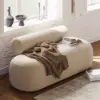 53"W Modern Boucle Bedroom Bench Chaise Lounge with Back