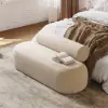 53"W Modern Boucle Bedroom Bench Chaise Lounge with Back